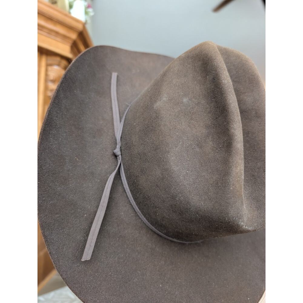 Stetson 4X Beaver Cowboy Hat Size 7 Regular Chocolate Brown Western Felt 4" Brim - Picture 4 of 14